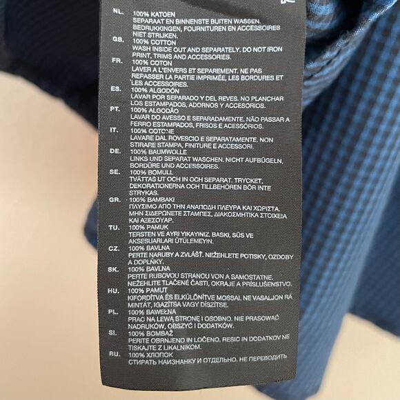 G Star Raw Shirt Mens Large Blue Check Western Yoke Cowboy Snap Button Preppy - Picture 10 of 11